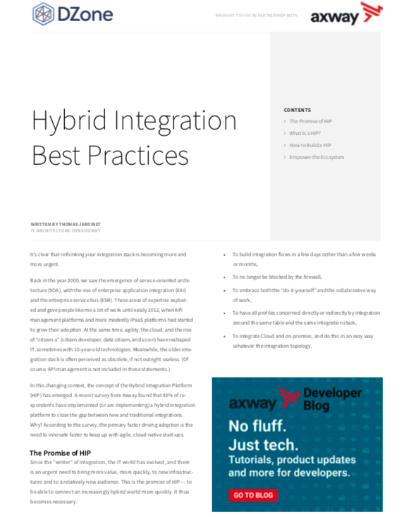 Dzone: Hybrid Integration Best Practices